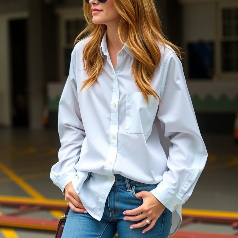 Oversized Shirt & Jeans