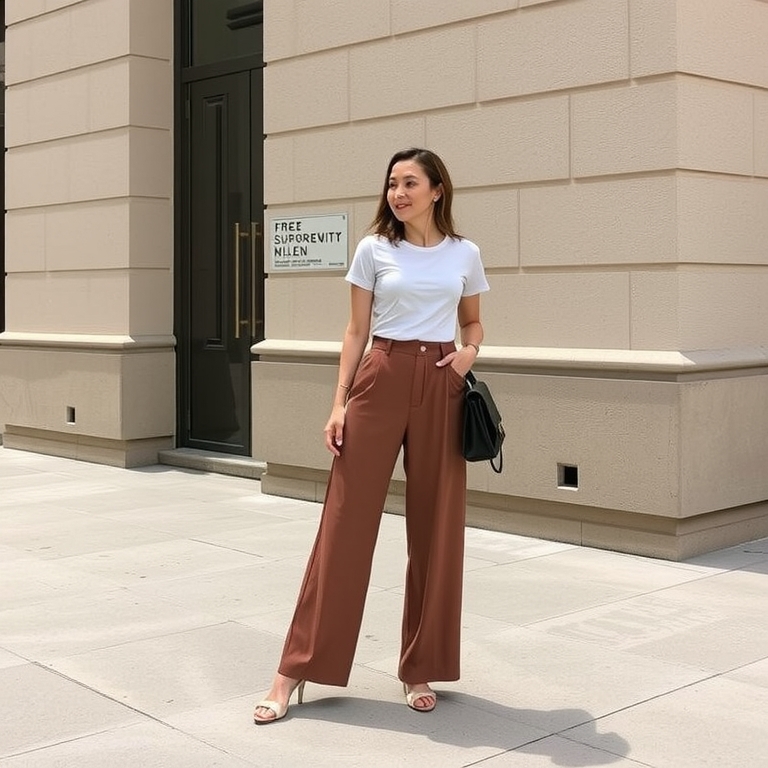 Wide-Leg Trousers and a T-Shirt