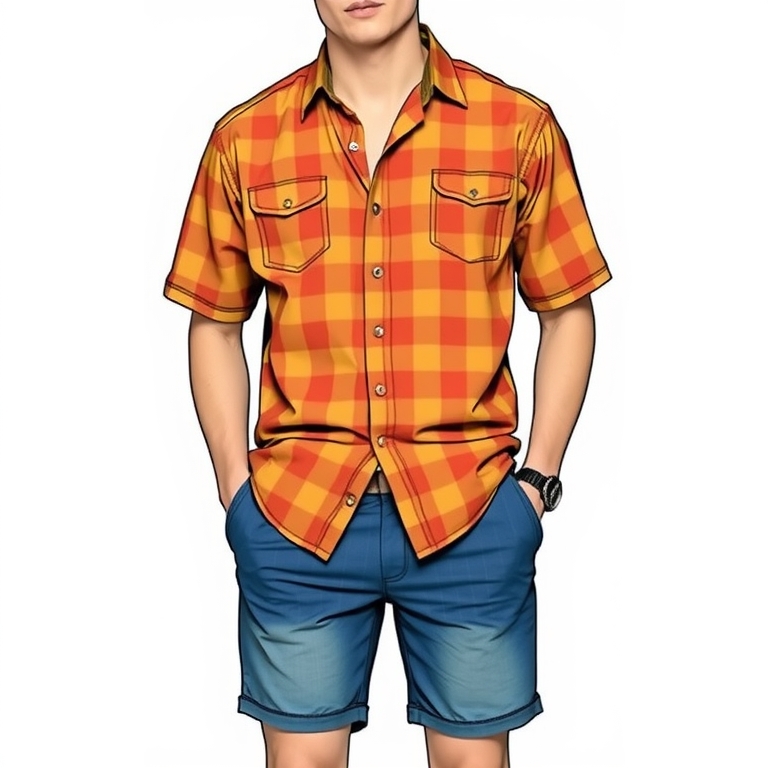 Button-Down Shirt and Shorts