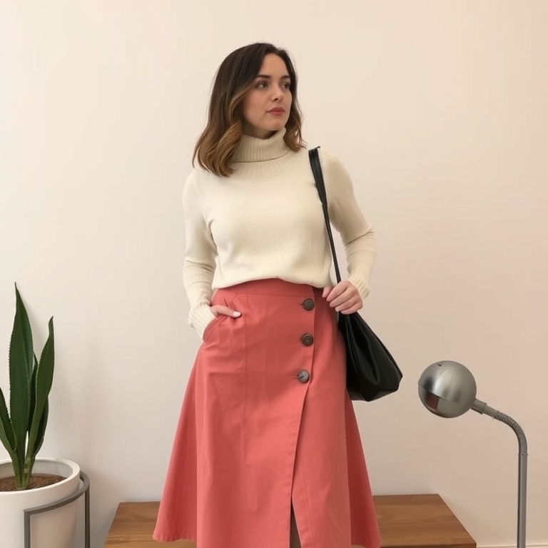 Midi Skirt and a Turtleneck