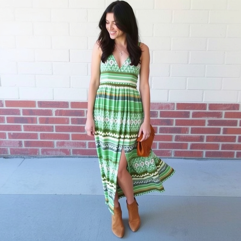 Flowy Maxi Dress & Suede Boots