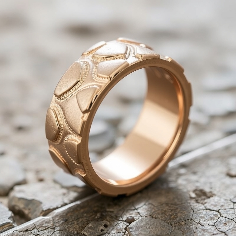 Sculptural 4.5mm Band:  Textured Sophistication