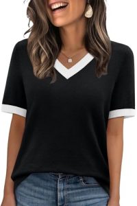 WIHOLL Short Sleeve Sweater for Women