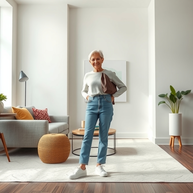 Paperbag Waist Jeans for Trendy Seniors - senior jeans idea